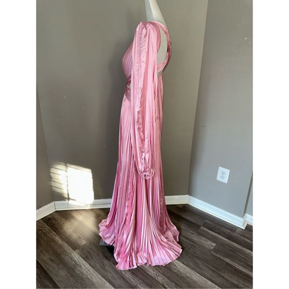 MAC DUGGAL PLEATED LONG SLEEVE CUT OUT GOWN - Picture 7 of 10